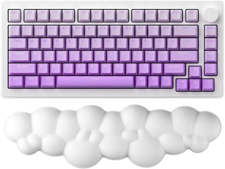 Bulut Şekilli Klavye Bilek Desteği Ergonomik &amp; Konforlu Memory Foam Kaymaz Taban Bilek Yastığı (Pembe)