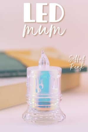 3 ADET Led Mum Simli Tipi Pil Dahil Dumansız Alev Ledli Yapay Dekoratif Mum Işığı ORTA PT421