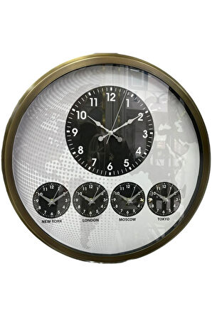 52 Cm Metal Ülke Başkentleri Göstergeli Otel Turizm Acentesi Duvar Saati