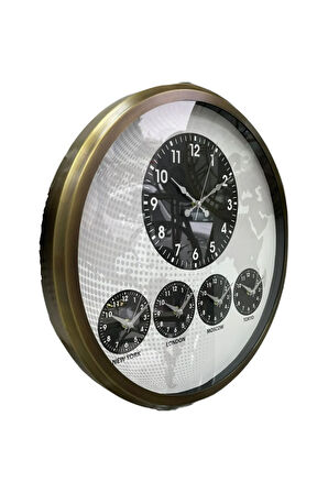 52 Cm Metal Ülke Başkentleri Göstergeli Otel Turizm Acentesi Duvar Saati