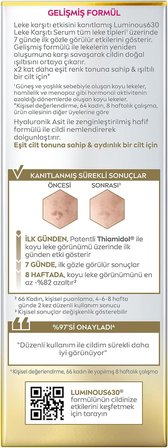Luminous630 Thiamidol Etkili Leke Karşıtı Cilt Serumu 30ml, Hyaluronik Asit, Cilt Tonu Eşitleyici,Aydınlık Görünüm