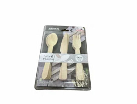 BAMBU 55 PARÇA MEGA SET ;BAMBU 24 PARÇA ÇATAL KAŞIK BIÇAK SETİ+MAŞA+6Ad. ÖLÇEK BAHARAT KAŞIĞI+24 Ad. KOKTEYL KÜRDAN SETİ