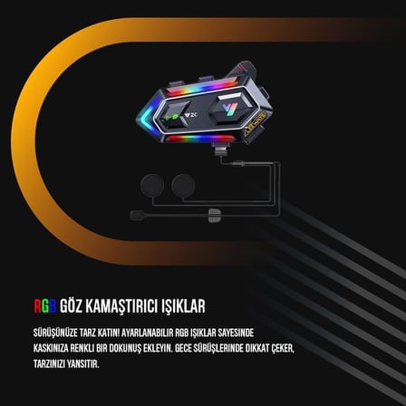 Y20 RGB Kask ıntercomu Kask İçin Bluetooth Kulaklık (Eşleşme Yoktur)
