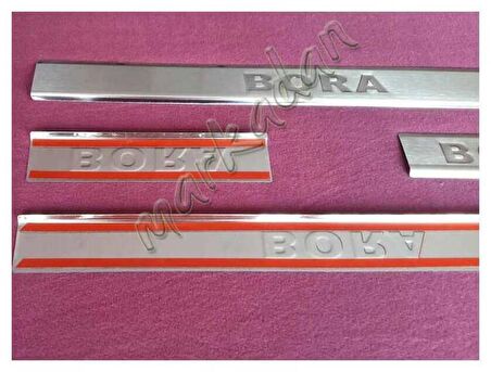 WOC Chrome VW Bora Krom Kapı Eşiği 1998-2004 4 Parça Paslanmaz Çelik