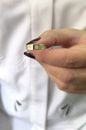 Altın Vida Model Köşelli Taşsız Yüzük