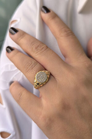 Taşlı Tasarım Altın Kadın Yüzük