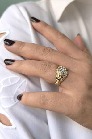 Taşlı Tasarım Altın Kadın Yüzük