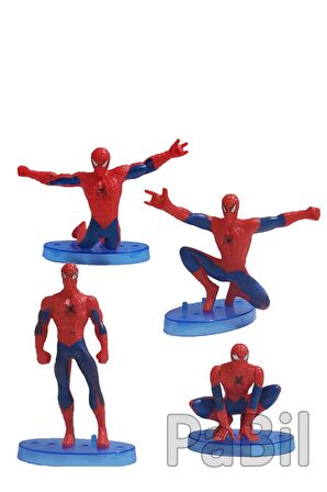 Spiderman - Örümcek Adam 5-7 cm 7 Li Tam Set Oyuncak Figür Pasta Süsü