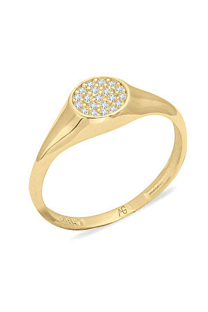 Taşlı Tasarım Altın Minimal Yüzük