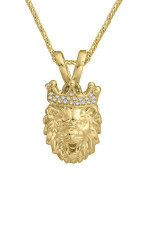 3.5 Cm Erkek Aslan Altın Kolye