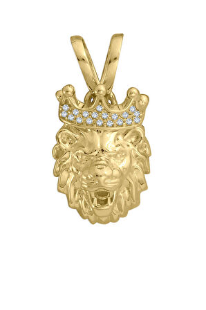 Altın 3.5 Cm Büyük Boy Aslan Kolye Ucu