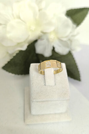 Köşeli Altın Minimal Yüzük