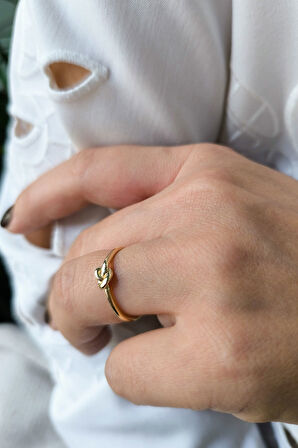 Altın Minimal Düğüm Yüzük