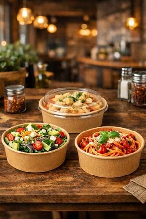 Kraft Karton Salata Kasesi Kapaklı 500Cc 50 Adet