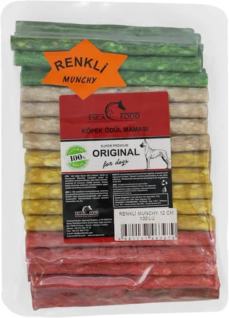 Munchy Çubuk Renkli İnce 12 Santimetre 100'lü Köpek Ödül Maması