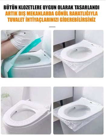 Şeffaf Klozet Kapak Kılıfı Naylon Klozet Kapak Örtüsü (50 ADET) TYCK5BL0CN172614563068320
