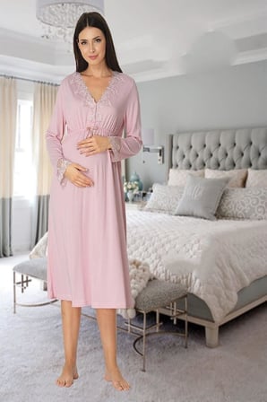 Bestin Kadın Pembe Lohusa Hamile Gecelik, M, CN8093EF-89C0018317640