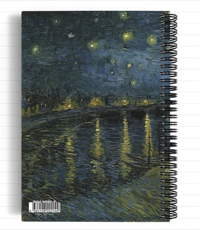 Vincent Van Gogh/Starry Night Over the Rhone,1888 | Spiralli Defter 24 | A5 | Çizgili | 100 Syf |Okul (Düz)