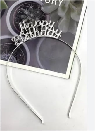 Bp Bizden Pastacılık 1 Adet Gümüş Happy Birthday Yazılı Metal Parti Taç Doğum Günü Renkli Parti Tacı 18 Cm çok renkli