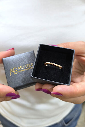 Altın Tek Sıra Kırmızı Altın Dorika Yüzük