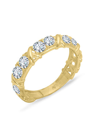 Altın Taşlı Çapraz Yüzük