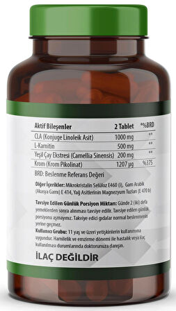 Cla Yeşilçay L-Karnitin Krom Pikolinat 90 Tablet