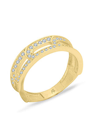 Altın Taşlı Zincir Model Yüzük