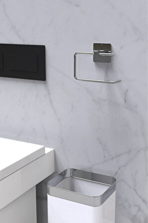 Yapışkanlı Krom WC Kağıtlık / Tuvalet Kağıtlık – Deliksiz Montaj, Ergonomik Tasarım