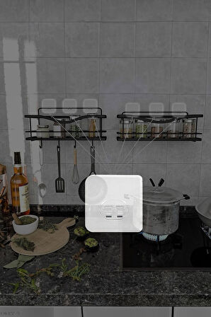 10 Adet 7x7cm Yedek Süper Güçlü Yapışkanlı Askı, 20KG Banyo - Mutfak Raf Tutucu Sticker, Delmesiz
