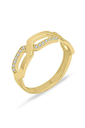 Altın Taşlı Zincir Yüzük