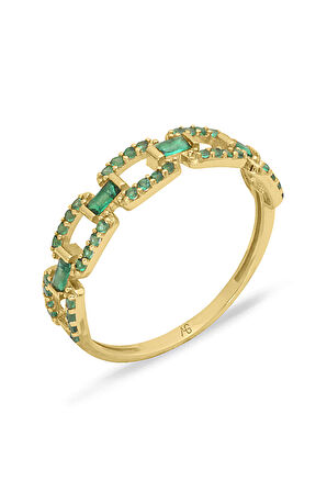 Altın Yeşil Taşlı Yüzük