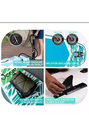 OCEAN ŞİŞME SUP BOARD/STAND UP PADDLE BOARD 350x85x15 CM 1 YIL GARANTİ