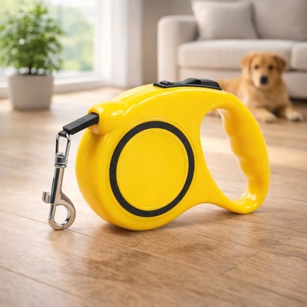 GOBYPET Makaralı Otomatik Köpek Tasması 3 m – Şerit Tasma, Tuş Kontrollü Kilitli Gezdirme Tasması (Sarı)