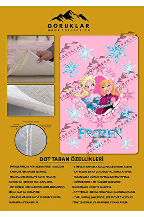 Kaymaz Taban Yıkanabilir Elsa Frozen Desenli Çocuk Halısı