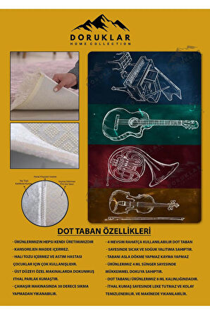 Kaymaz Taban Yıkanabilir Müzik Desenli Çocuk Halısı