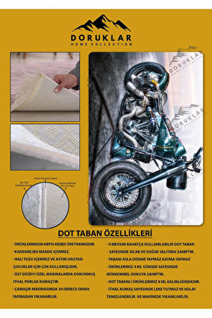 Kaymaz Taban Yıkanabilir Motor Desenli Çocuk Halısı