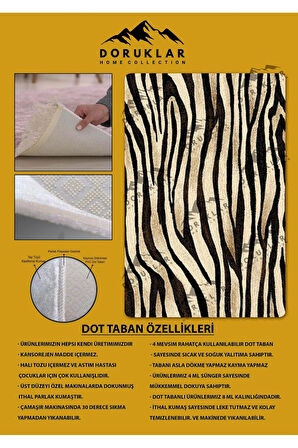 Kaymaz Taban Yıkanabilir Zebra Desenli Dijital Baskı Modern Desenli Halı