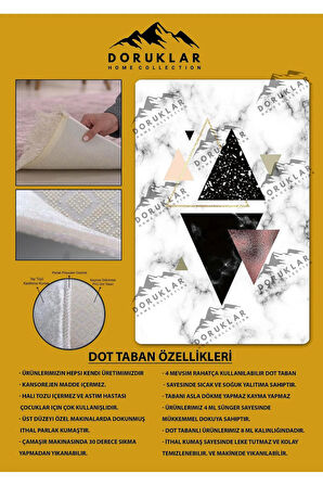 Kaymaz Tabanlı Makinede Yıkanabilir Dijital Baskı Modern Desenli Dot Taban Halı