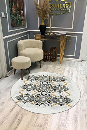 Kaymaz Tabanlı Makinede Yıkanabilir Dijital Baskı Modern Desenli Dot Taban Halı