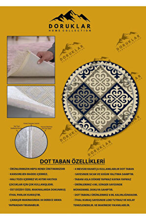 Kaymaz Tabanlı Makinede Yıkanabilir Dijital Baskı Modern Desenli Dot Taban Halı