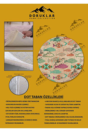 Kaymaz Tabanlı Makinede Yıkanabilir Dijital Baskı Modern Desenli Dot Taban Halı