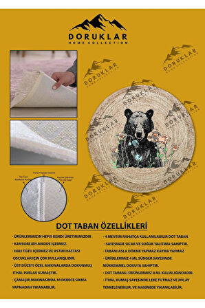 Kaymaz Tabanlı Makinede Yıkanabilir Dijital Baskı Modern Desenli Dot Taban Halı