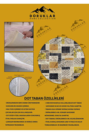 Kaymaz Tabanlı Makinede Yıkanabilir Dijital Baskı Modern Desenli Dot Taban Halı
