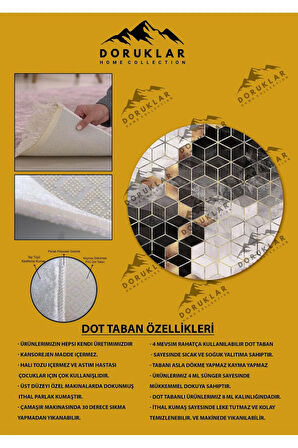 Kaymaz Tabanlı Makinede Yıkanabilir Dijital Baskı Modern Desenli Dot Taban Halı