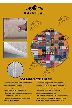 Kaymaz Tabanlı Makinede Yıkanabilir Dijital Baskı Modern Desenli Dot Taban Halı