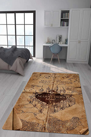 Kaymaz Taban Makinada Yıkanabilir Harry Potter Desenli Çocuk Halısı