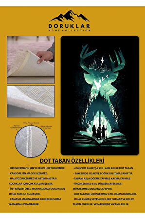Kaymaz Taban Makinada Yıkanabilir Harry Potter Desenli Çocuk Halısı