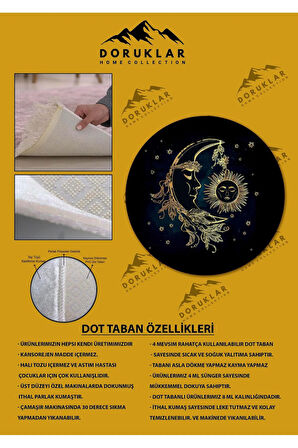 Kaymaz Tabanlı Makinede Yıkanabilir Dijital Baskı Modern Desenli Dot Taban Halı