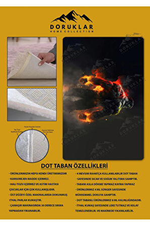 Kaymaz Taban Makinede Yıkanabilir Dijital Baskı Hulk Desenli Genç Odası Halısı