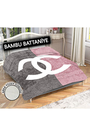 Dekoratif Modern Desenli %100 Bambu Kumaşlı Battaniye